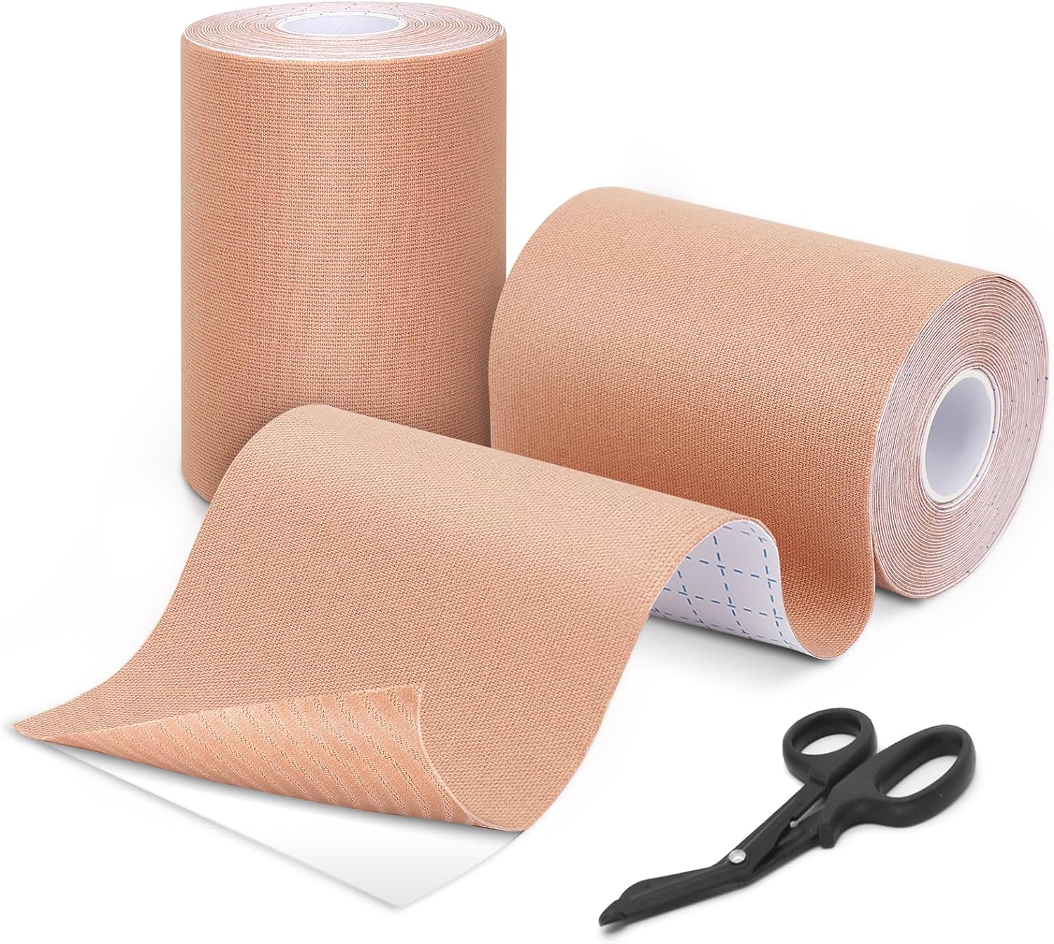 Nastro di kinesiologia elastica in cotone extra largo con forbici di bendaggio 10cmx5m