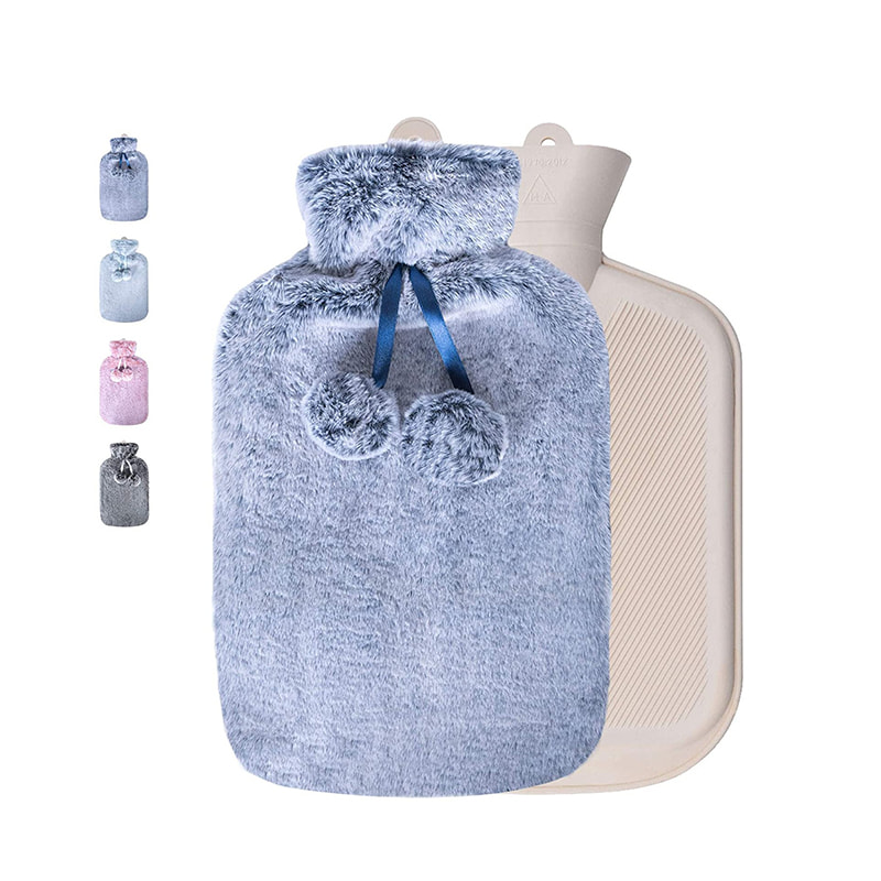 Sacca d'acqua di terapia calda in gomma naturale 2L con copertura morbida per sollievo dal dolore 