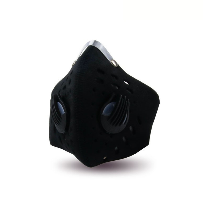 Respiratore nero lavabile e riutilizzabile alla moda per andare in moto